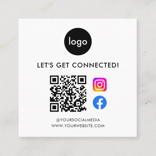 ソーシャルモダンメディアQRコード スクエア名刺 (正面)