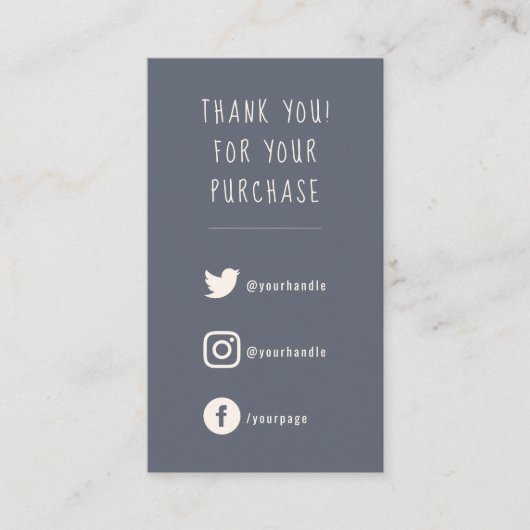 ソーシャルリンク顧客の注文評価 エンクロージャーカード (正面)