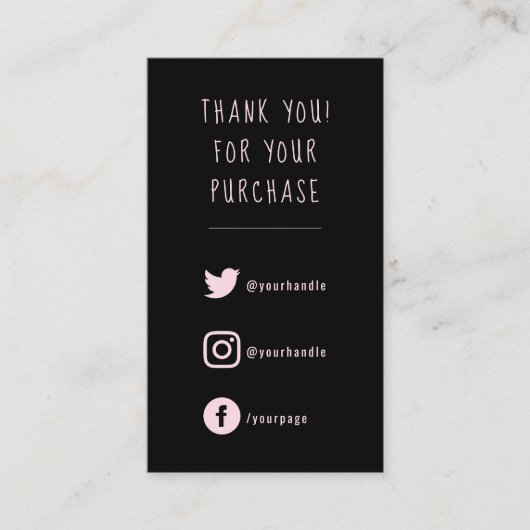 ソーシャルリンク、ピンクと黒の注文挿入カード。 エンクロージャーカード (正面)