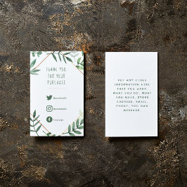 ソーシャルリンク、緑葉のOrder Insert Card。 エンクロージャーカード