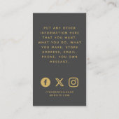 ソーシャルロゴのグレーと金ゴールドの注文 エンクロージャーカード (裏面)