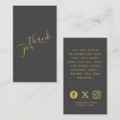 ソーシャルロゴのグレーと金ゴールドの注文 エンクロージャーカード (正面/裏面)