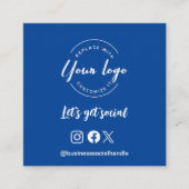 ソーシャルロゴアイコンのWebサイトQRコードブルーを取得しよう スクエア名刺 (正面)