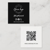 ソーシャルロゴソーシャルメディアのウェブサイトQRコードを取得しよう スクエア名刺 (正面/裏面)