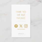 ソーシャルロゴ、白および金ゴールド注文の挿入カード。 エンクロージャーカード (正面)