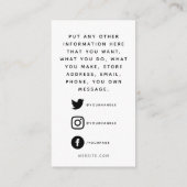 ソーシャルロゴ、白黒のお客様の注文 エンクロージャーカード (裏面)