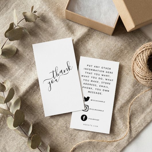 ソーシャルロゴ、白黒のお客様の注文 エンクロージャーカード