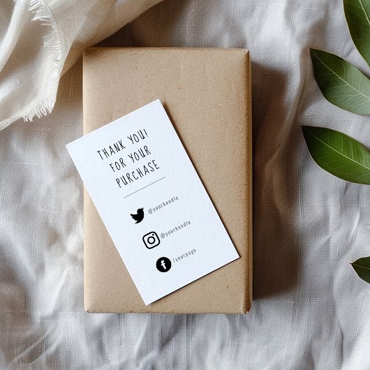 ソーシャルロゴ、白黒の注文の挿入カード。 エンクロージャーカード