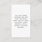 ソーシャルロゴ、白黒の注文評価 エンクロージャーカード (裏面)