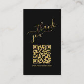ソーシャルロゴQRコード、挿入する金ゴールド感謝していラグジュアリー エンクロージャーカード (正面)