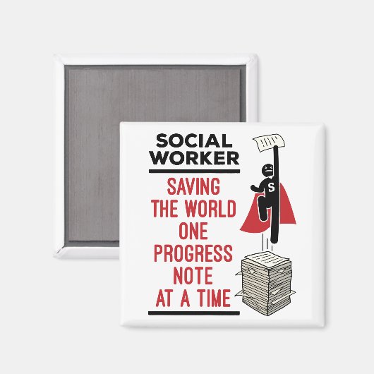 ソーシャルワーおもしろいカーの進捗状況メモソーシャルワーク マグネット (正面/裏面)