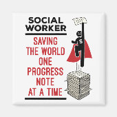 ソーシャルワーおもしろいカーの進捗状況メモソーシャルワーク マグネット (正面)