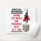 ソーシャルワーカおもしろいーの進捗状況のメモソーシャル作業 マウスパッド (マウス)