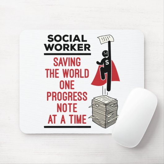 ソーシャルワーカおもしろいーの進捗状況のメモソーシャル作業 マウスパッド (マウス)