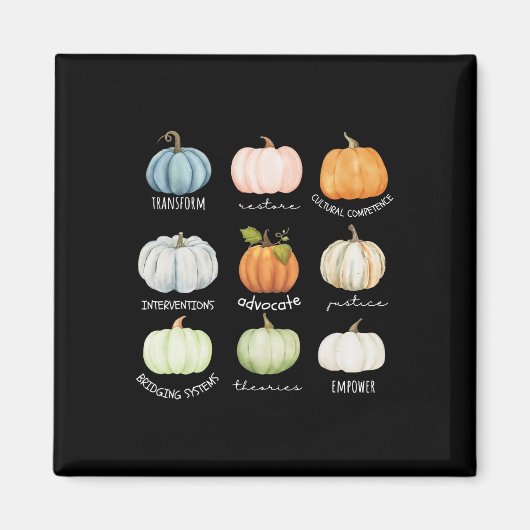 ソーシャルワーカおもしろいーハロウィーン秋かぼちゃ感謝祭 マグネット (正面)
