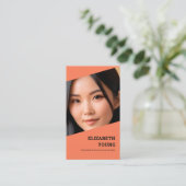 ソーシャルワーカカスタムーの写真とQR 名刺 (スタンド正面)