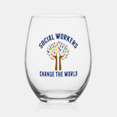ソーシャルワーカーが世界を変えるソーシャルワーク ステムなしワイングラス (正面)
