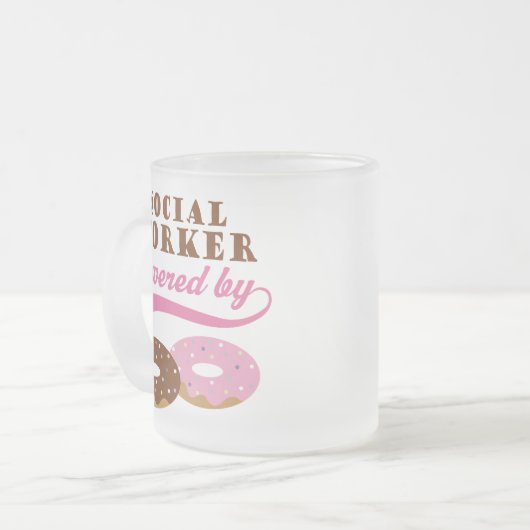 ソーシャルワーカーのおもしろいなギフト フロストグラスマグカップ (正面左)