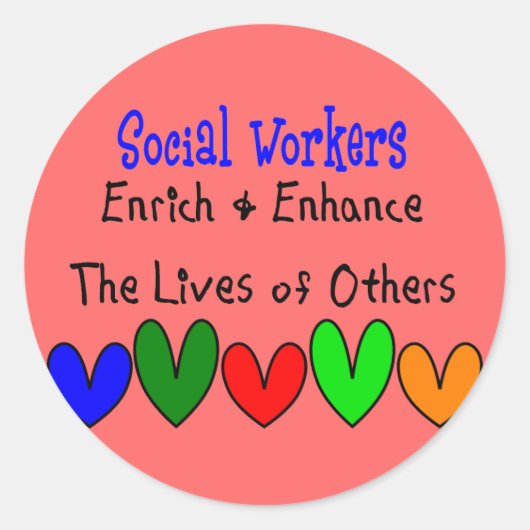 ソーシャルワーカーのギフト ラウンドシール (正面)