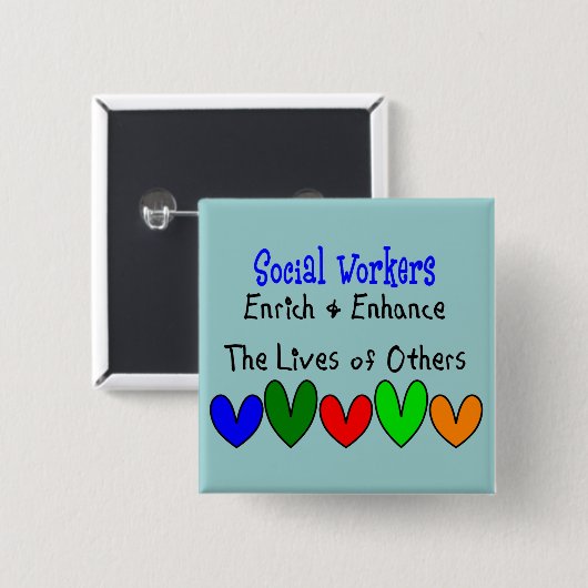 ソーシャルワーカーのギフト 缶バッジ (正面&裏面)