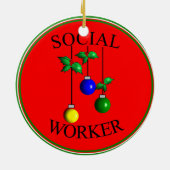 ソーシャルワーカーのクリスマスのオーナメント セラミックオーナメント (裏面)