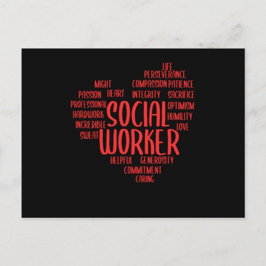 ソーシャルワーカーのハートソーシャルギフ気にト ポストカード (正面)