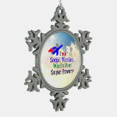 ソーシャルワーカーのユーモア スノーフレークピューターオーナメント (左)