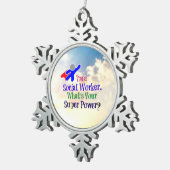 ソーシャルワーカーのユーモア スノーフレークピューターオーナメント (右)