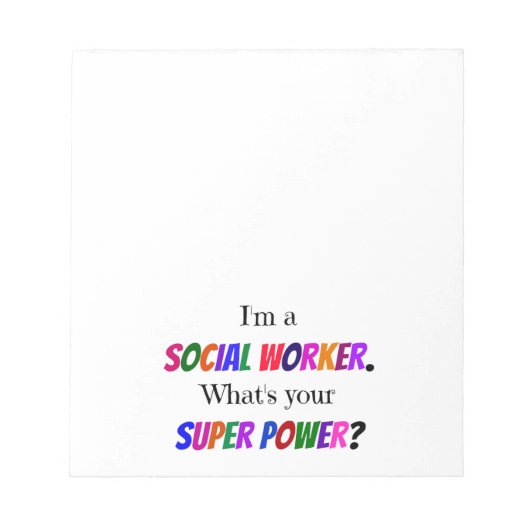 ソーシャルワーカーのユーモア ノートパッド (正面)