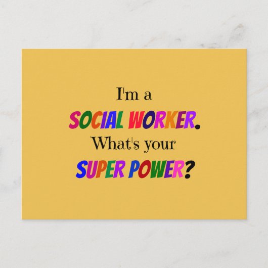 ソーシャルワーカーのユーモア ポストカード (正面)
