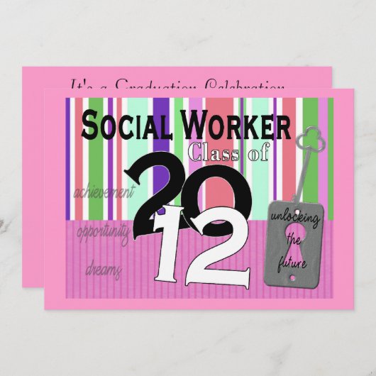 ソーシャルワーカーの卒業の招待状2012年 招待状 (正面/裏面)