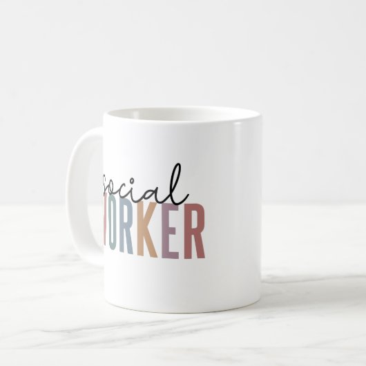 ソーシャルワーカーの卒業感謝のギフト コーヒーマグカップ (正面左)