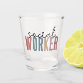 ソーシャルワーカーの卒業感謝のギフト ショットグラス (正面)