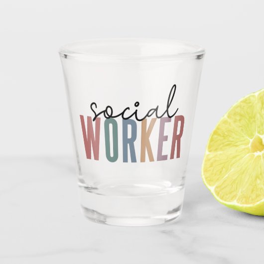 ソーシャルワーカーの卒業感謝のギフト ショットグラス (正面)