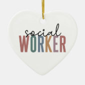 ソーシャルワーカーの卒業感謝のギフト セラミックオーナメント (正面)