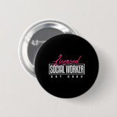 ソーシャルワーカーの卒業資格Lcsw Mswマスターズ 缶バッジ (正面&裏面)