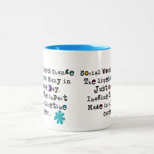 ソーシャルワーカーの引用文のコーヒー・マグ ツートーンマグカップ (中央)