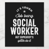 ソーシャルワーカーの役職のギフト ワインラベル (シングルラベル)