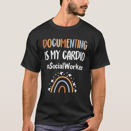 ソーシャルワーカーの心臓に優しいカウンセラーの記録 Tシャツ (正面)