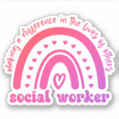 ソーシャルワーカーの感謝と卒業祝い シール (正面)