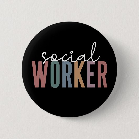 ソーシャルワーカーの感謝と卒業祝い 缶バッジ (正面)