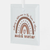 ソーシャルワーカーの感謝の卒業式の贈り物 ガラスオーナメント (正面左)