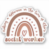 ソーシャルワーカーの感謝の卒業式の贈り物 シール (正面)