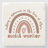 ソーシャルワーカーの感謝の卒業式の贈り物 ストーンコースター (正面)