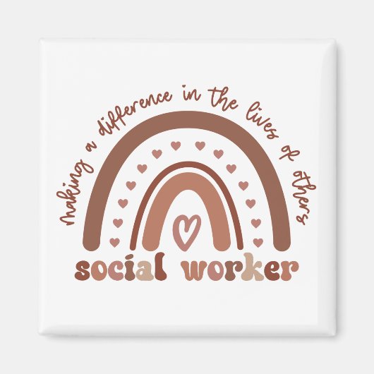 ソーシャルワーカーの感謝の卒業式の贈り物 マグネット (正面)