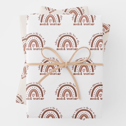 ソーシャルワーカーの感謝の卒業式の贈り物 ラッピングペーパーシート (インサイチュ)