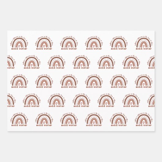 ソーシャルワーカーの感謝の卒業式の贈り物 ラッピングペーパーシート (正面)