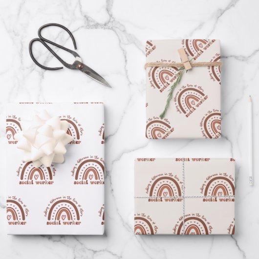 ソーシャルワーカーの感謝の卒業式の贈り物 ラッピングペーパーシート (正面)