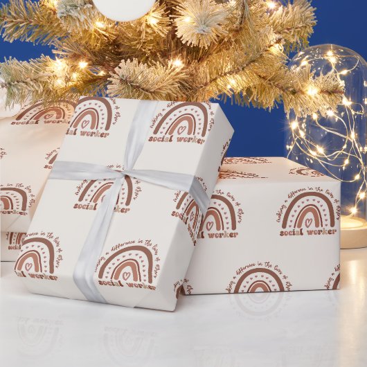 ソーシャルワーカーの感謝の卒業式の贈り物 ラッピングペーパー (クリスマス)