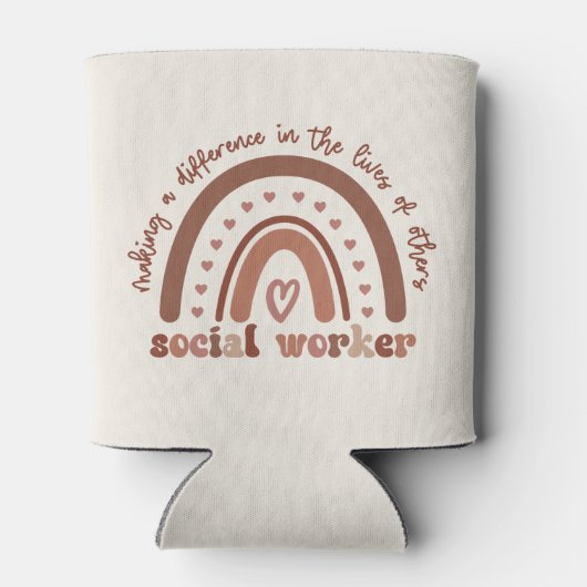 ソーシャルワーカーの感謝の卒業式の贈り物 缶クーラー (裏面)